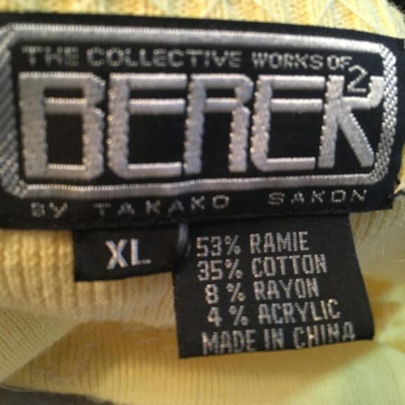 Berek Yellow Butterfly Ribbon & Bead Embellished Cardigan Sweater XL - Picture 12 of 12